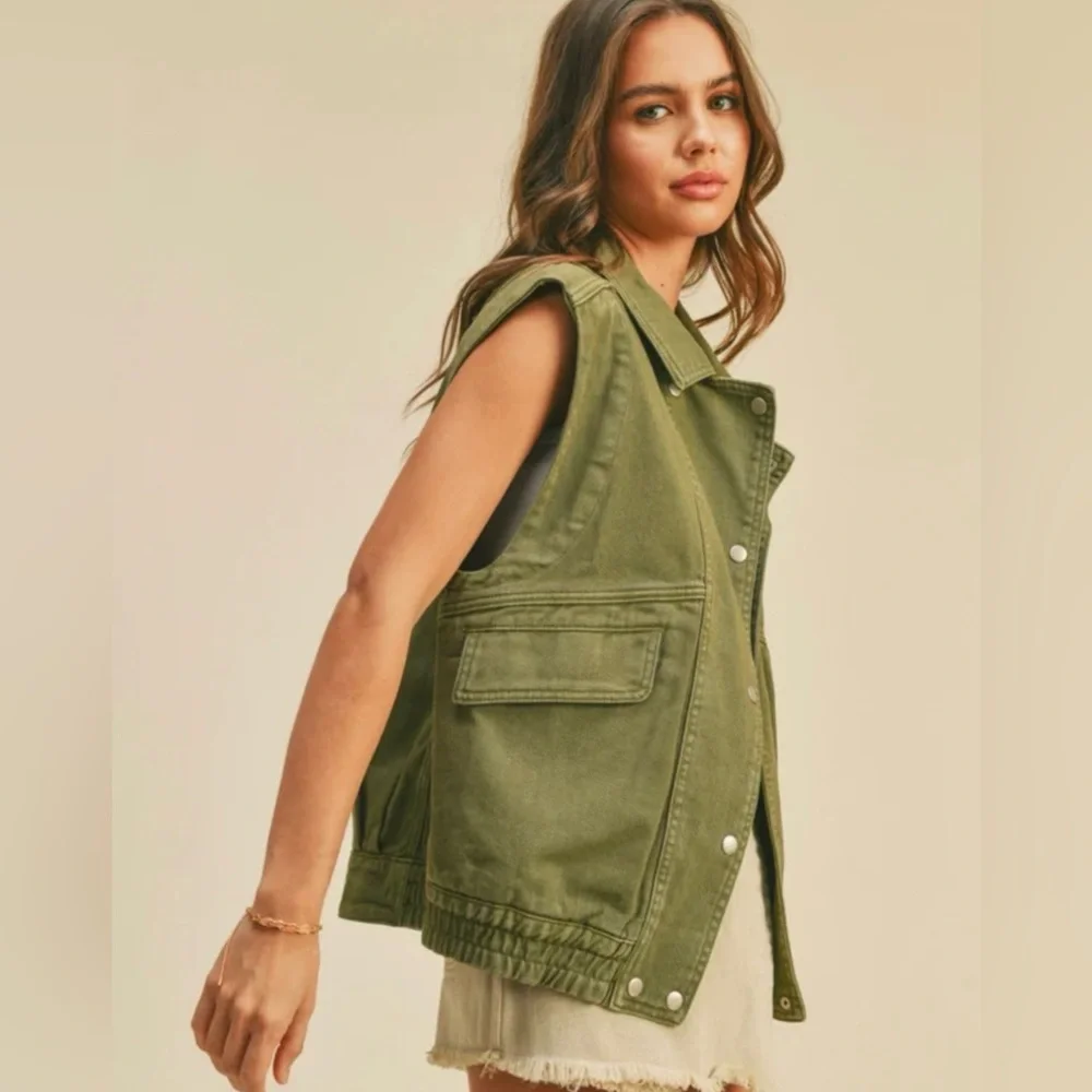 Miou Muse Green Utility Vest Size S/M - Picture 2 of 12